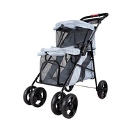 Ibiyaya Double Decker Pet Stroller – Silver Gray (DA-2908)