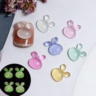 SG local seller Luminous cute mini Bunny Rabbit Nail Art Decorations Flatback Glow In Dark 3D DIY Manicure Accessories