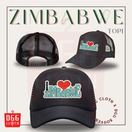 DGGCloth Topi Souvenir Negara Zimbabwe - Topi Trucker Oleh Oleh Zimbabwe