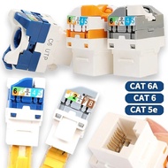 Tool-Free Twist-Down RJ45 Network Module 10Gbps Cat5e/Cat6/Cat6A Keystone Jack with Color-Coded Univ