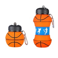 550Ml Foldable Football Kids Water Bottles Portable Sports Water Bottle Football Soccer Ball Shaped 