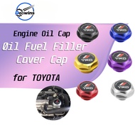 Aluminium TRD Racing Engine Oil Fuel Tank Cap  Cover For All Toyota Vios Camry AE101 Altis Collora C