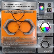 3" V-Shape 5D Crystal Shroud Angel Eyes RGB Universal Headlight Retrofit (2 Pcs/1 Pair) LED LAMP App