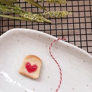 袖珍麵包磁鐵 - 心型草莓果醬吐司