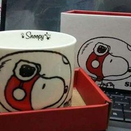 SNOOPY 史努比太空人湯杯 紅色骨瓷杯/馬克杯