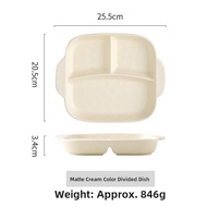 211 Fat Reduction Three Grid Ceramic Plate Home Breakfast Tableware One Person Diet Quantitative Thr