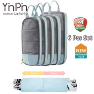 YINPIN บรรจุชุด Cube 5pcs สำหรับเดินทางการบีบอัดกระเป๋าสำหรับกระเป๋าเดินทาง/กระเป๋าเป้สะพายหลัง