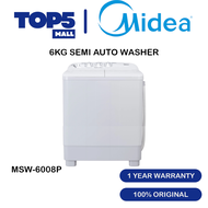 Midea Semi Auto Washing Machine (6kg/7kg/8kg/9kg/11kg/13kg) MSW-7118P / MSW-8008P / MSW-9008P / MSW-