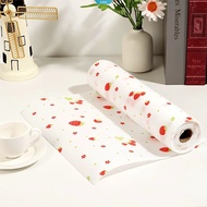 Strawberry Print Shelf Liner: Non-slip Kitchen Drawer Mat, Waterproof Paper Cabinet Drawer Liner for