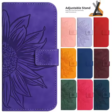 Wallet Phone Case for Asus ZenFone 9 ZenFone 8 ZS590KS ROG Phone 3 ZS661KS 5 ZS673KS Cases 3D Sunflo