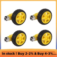 4PCS DC Electric Motor + Plastic TT Motor Tire Wheel Dual Shaft Gear Motor TT   for  Smart Car