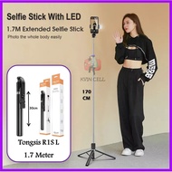 R1S L LED 1.7meter Bluetooth SELFIE STICK 3in1 360 1.7M Tripod SELFIE STICK/ 3 IN 1 SELFIE STICK/ SE