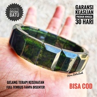 Gelang Batu Giok Black Jade Original Asli Aceh Super Petak Cutting Full Tembus Kristal