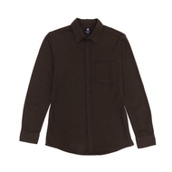 KEMEJA Hommes Apparel Brown Long Sleeve Pique Shirt BS010 Basic Shirt