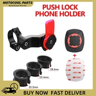 Push Lock Motorcycle Bicycle Electric Scooter Phone Holder Mount COMPLETE SET Quad Lock w Adaptor
