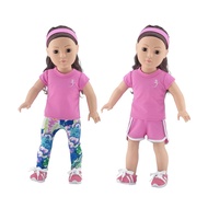 Emily Rose 18 Inch Doll Sports Yoga Exercise Clothes Outfit, Including Pink Doll Sneakers Gym Shoes!