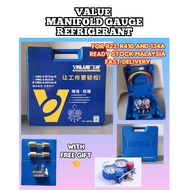 VALUE Manifold Gauge VMG-2-R32-B Air Conditioner Refrigerant Gas R22 R134a R410a R32