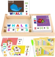 7 in 1 Learning Toy for Kids 2-10 Year Old Wooden Word Spelling Game Counting Puzzle Montessori Educ