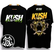 original KUSH  เสื้อยืดลายกระโหลกสไตล์วินเทจ100% (สีดำ) classic COTTON kush clothing แขนสั้นอินเทรนด