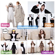 ONESIE COSTUME RABBIT BAT DUMBO DINO DINOSAURUS TIGER WOLF STITCH COW POOH EEYORE OLAF DORAEMON SPID