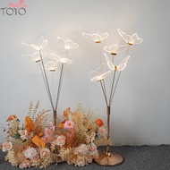 5 Heads LED Butterfly Floor Lamp Golden Iron Wedding Aisle Road Lead Light Stage Decor Stand Light