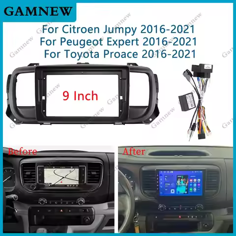 9 Inch Car Radio Frame For Citroen Jumpy Peugeot Expert Toyota Proace 2016-2021 2DIN Stereo Panel Ha