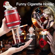 Funny Cigarette Holder Strange Uncle Santa Wooden Barrel Cigarette Box Creative Spoof Reusable For Father Boyfriend Husband Gift
