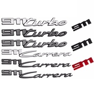 For PORSCHE new 911 logo GT3 911Carrera 911turbo Digit letter emblem Rear trunk back badge Side stic