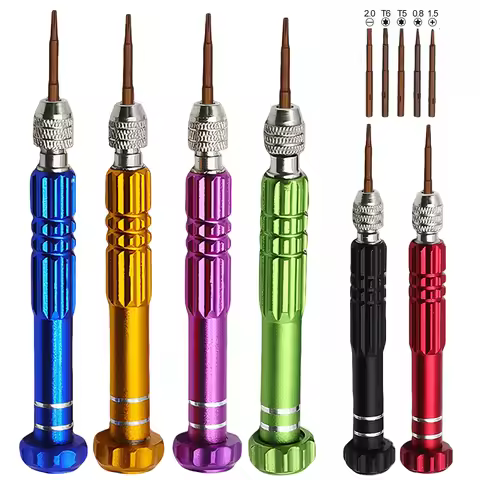 5-in-1 Precision Screwdriver Set SL2.0/PH1.5/T5/T6/P0.8 S2 Screw Driver Bit for Phone PC Eyeglass Je