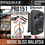 Dynamax PRO151C 15" Active Speaker with USB, Bluetooth and 2 x Handheld Microphone (PRO151)