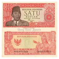 Uang Kuno Lama 1 Rupiah Sukarno Tahun 1960