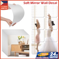 1-5 Pcs Mirror Wall Sticker Square Self Adhesive Tile Living Room Art Decorations Removable Mirror