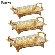 Fonowx Golden Fruit Tray Storage Decoration Plates Countertop Tray Organizer Desert Tray Holder Vani