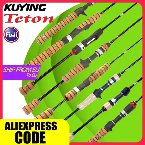 KUYING TETON L UL SUL 5'2" 6' 6'3" 6'4"6'2" 6'6" Fishing Rod Lure Cane Spinning Casting FUJI Carbon 