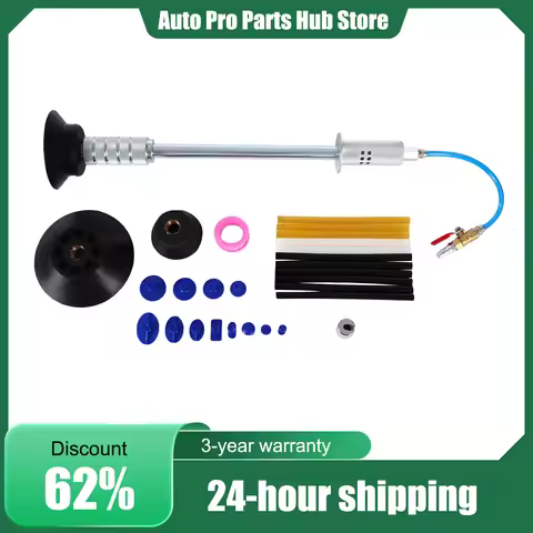 Air Pneumatic Dent Puller, Car Auto Body Repair Suction Cup Tools, with Slide Hammer, 3 Suction Cups