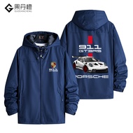 เสื้อแจ็คเก็ตผู้ชาย Porsche 911 GT3RS ลายรถสปอร์ต อบอุ่น แฟชั่น วัสดุโพลีเอสเตอร์ ฤดูใบไม้ร่วง ฤดูหน
