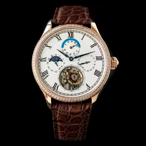 Sugess Tourbillon Watch of Men Mechanical Self-Winding ST8007 Movement Moonphase Jewels Case Luxury