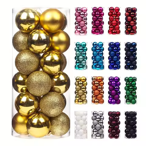 1Box 3/4cm Christmas Balls Christmas Tree Ornaments Xmas Hanging Tree Pendants Home Party Christmas 
