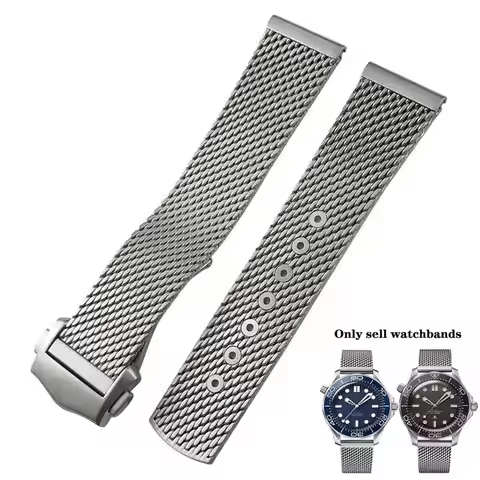 Premium-Grade Titanium steel Chain Strap For Omega 007 Seamaster Diver 300 Watch Band 20mm Replace M