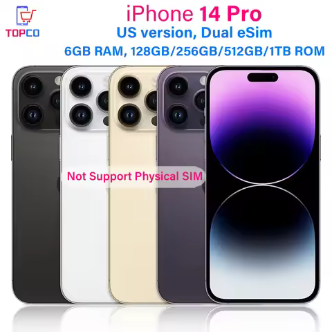 iPhone 14 Pro A2650 128/256/512GB ROM 6GB RAM 6.1" Genuine Super Retina OLED Face ID A15 5G Dual eSI