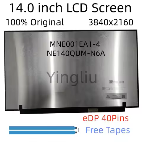 14.0” MNE001EA1-4 NE140QUM-N6A For Lenovo ThinkPad T14 P14s Gen 1 500nits UHD 3840x2160 eDP 40pins 1