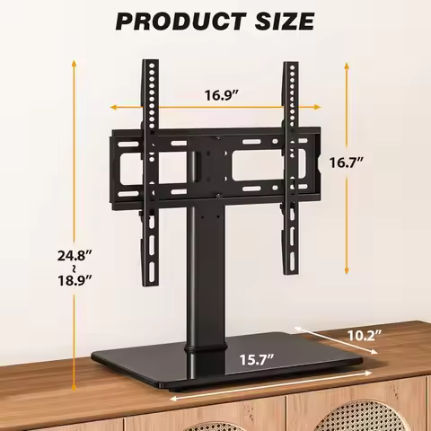 5Rcom Swivel TV Stand for 27-60 Inch Curved/ Flat Screen TVs, Table Top TV Base Replacement Holds up