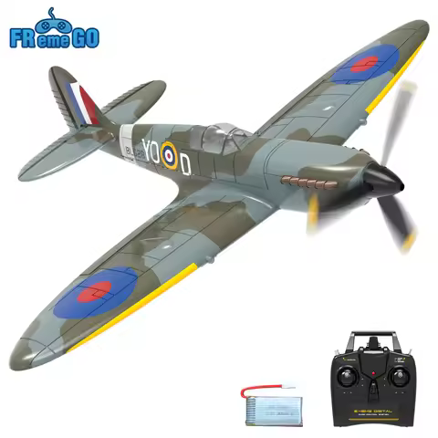 Volantex New Spitfire RC Plane EPP 400mm Wingspan RC Fighter One Key Aerobatic 2.4G 4CH RTF RC Plane