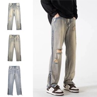 Wide Leg Jeans, Men's Hooded Jeans Streetwear Style J01