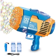 Upgraded 132 Holes Bubble Machine Gun,Bazooka Bubble Machine,Rocket Bubble Gun Bubble Machine,Summer
