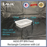 [TeoHin] PP Food Container 500 650 750 1000 50s  Disposable Container Bekas Nasi Plastik  Dapao Tapa