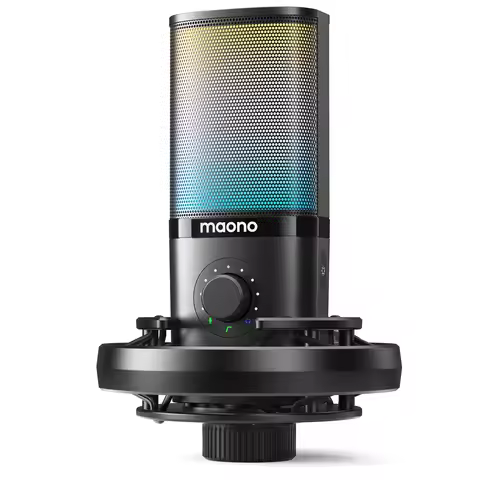 MAONO PM450 USB Condenser Microphone Studio-mic Comes with Shock Mount & Software Ideal for Podcasti