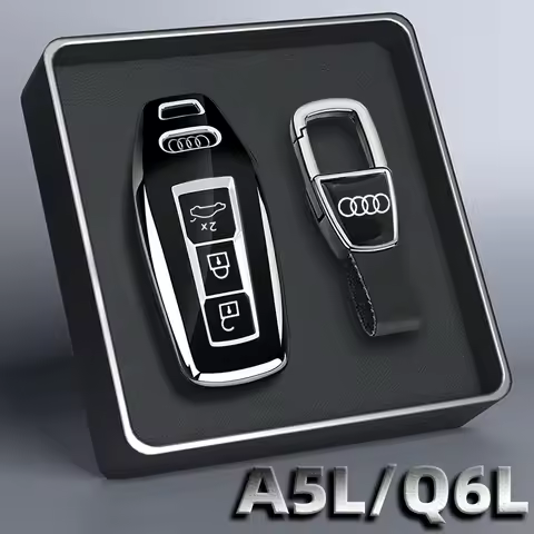 2026 Audi A5L key cover for new Q6L special use, e-tron car parts pouch with buckle shell for men an