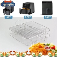 2-Layers Air Fryer Grilling Rack for 4.2-5.8QT Air Fryer Kitchen Oven Steamer Cooker youyilu