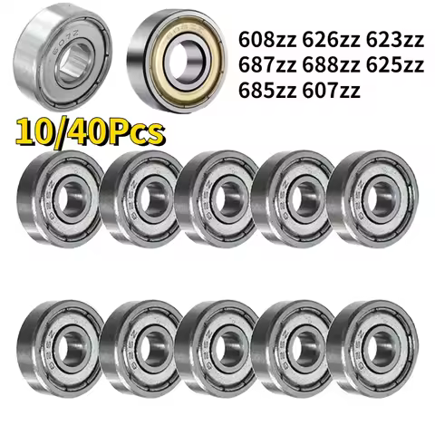 40/10Pcs 623zz 687zz 688zz 625zz 685zz 607zz 608zz Ball Bearing Chrome Steel Ball Bearings 3D Printe